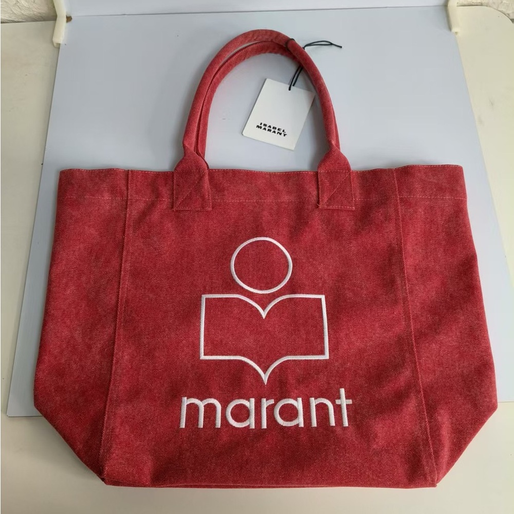 Lsabel Marant red canvas handbag